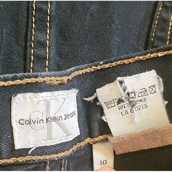 Calvin Klein Jeans Women Size 10 Power Stretch Straight Leg Dark Wash Denin 90s - Picture 7 of 9